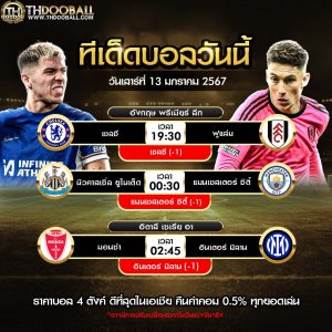 ทีเด็ดบอลต่อ13-01-67