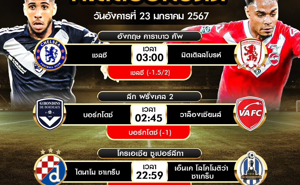 ทีเด็ดบอลต่อ23-01-67