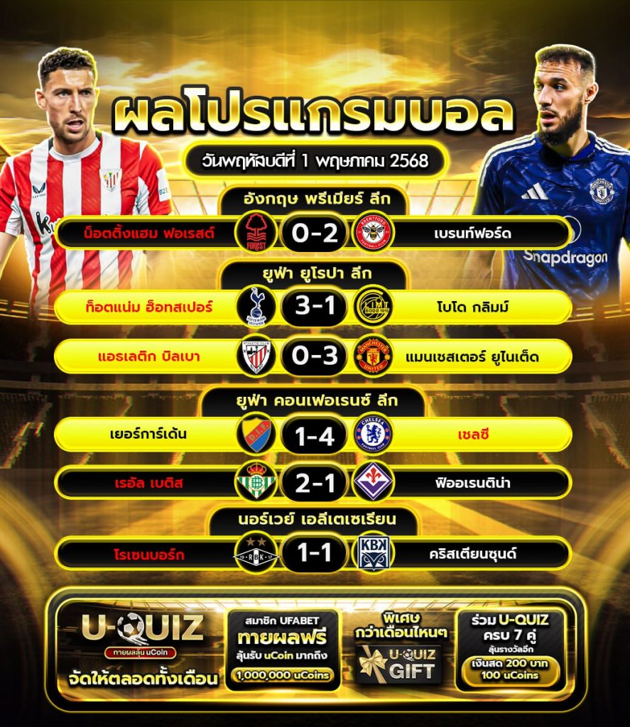 ผลบอลวันที่ 01-04-68