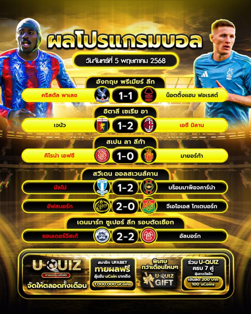ผลบอลวันที่ 05-05-68