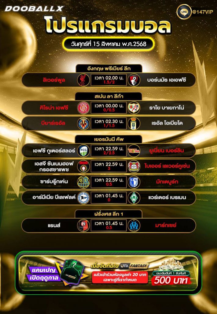 โปรแกรมบอล15-08-68