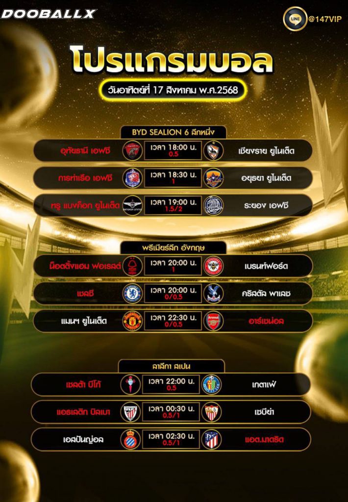 โปรแกรมบอล17-08-68