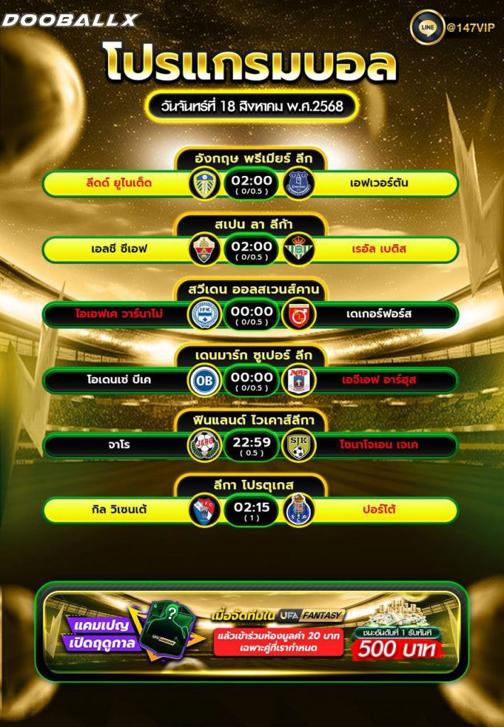 โปรแกรมบอล18-08-68