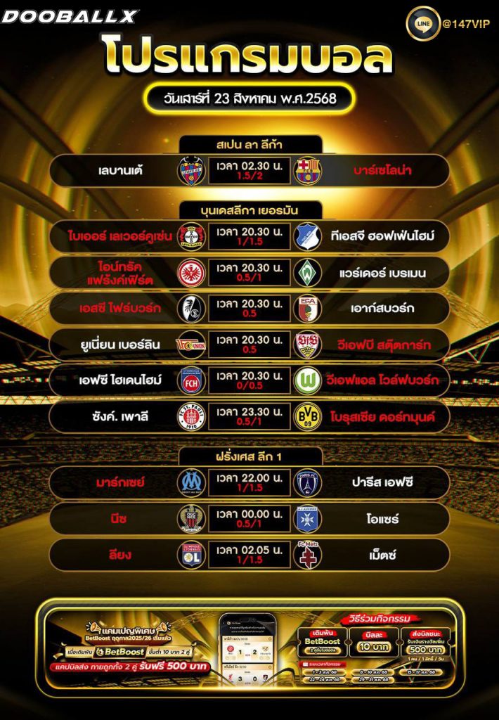 โปรแกรมบอล23-08-68