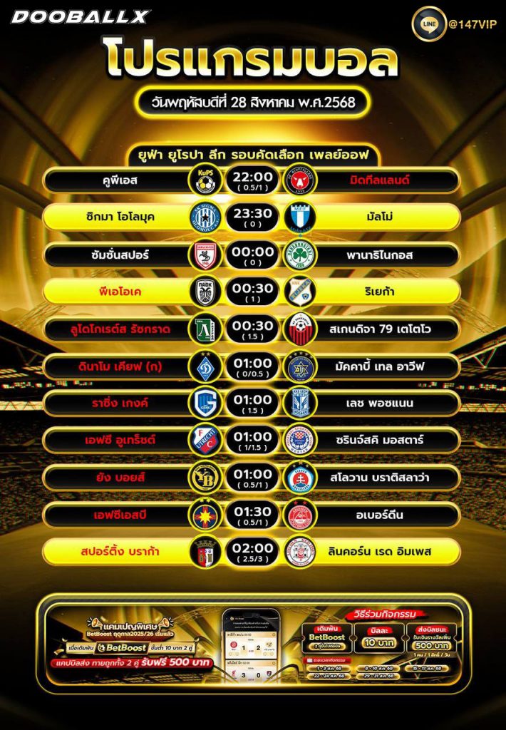 โปรแกรมบอล28-08-68