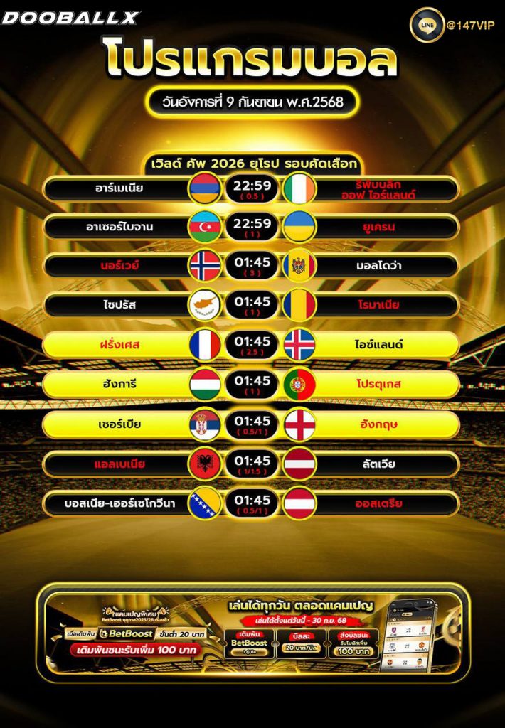 โปรแกรมบอล09-09-68